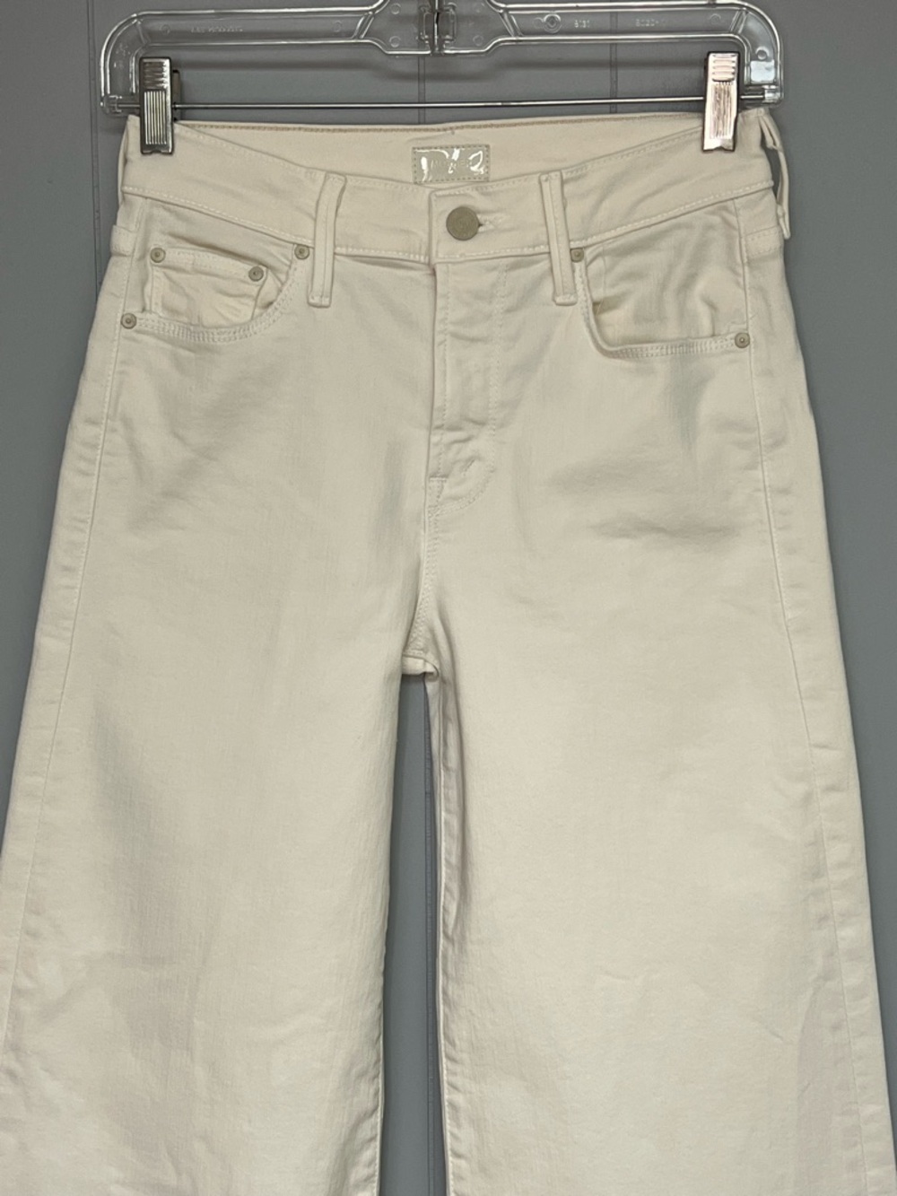 Mother The Twister Skimp Wide Leg Jeans Cream Puffs Size 25 - Picture 3 of 16